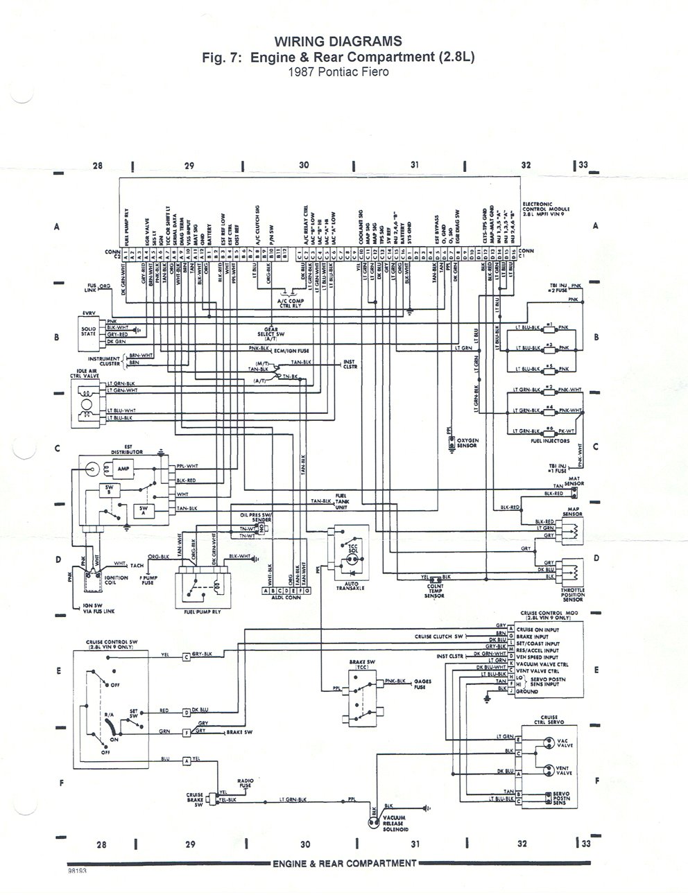 Diagram Of The Wiring Harness, Fiero 3800 Wiring Diagram