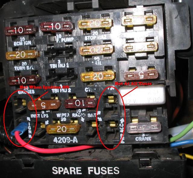 1986 Pontiac Fiero Fuse Box Diagram