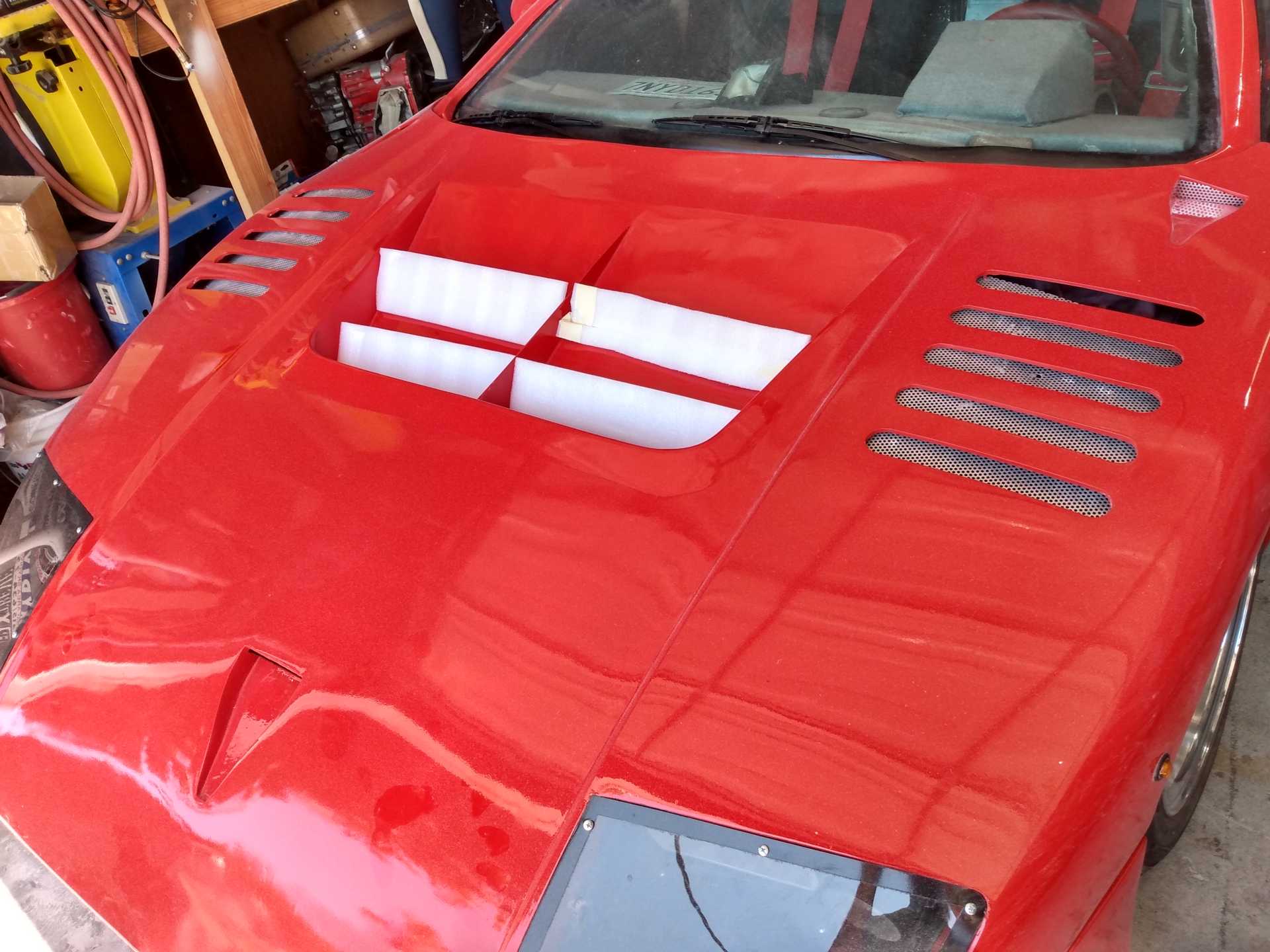 Update on hood vent progress. 2 applications of bondo glass to